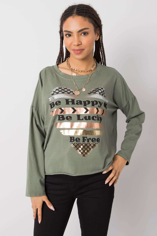 Halenka s dlouhým rukávem khaki Miriana