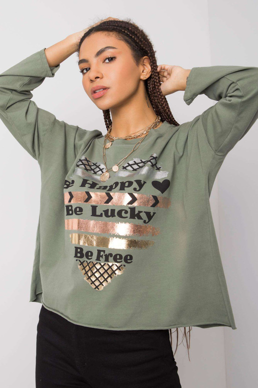 Halenka s dlouhým rukávem khaki Miriana