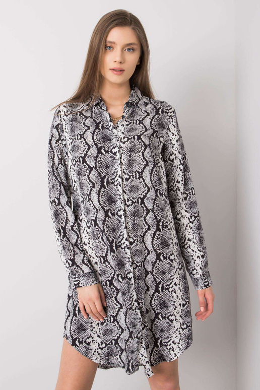 Bílé a černé šaty s potisky Holly RUE...