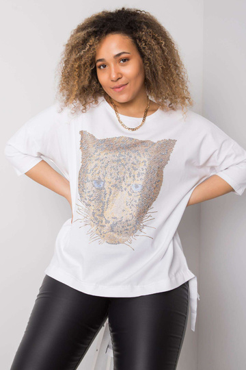 Bílá halenka plus size s...