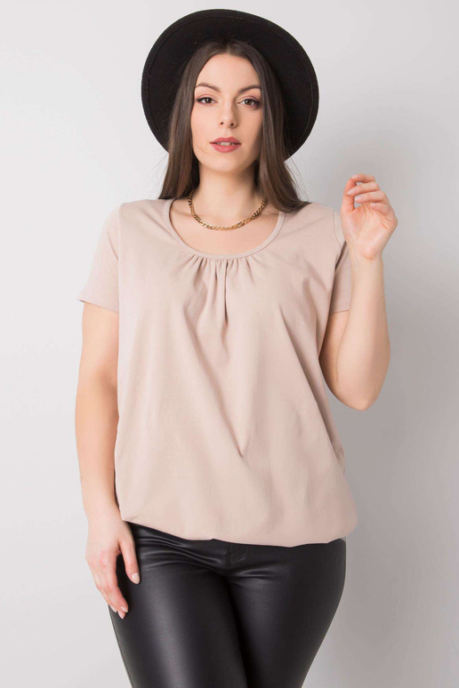 Béžová halenka Celeste Cotton Plus Size