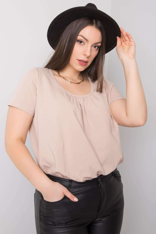 Béžová halenka Celeste Cotton Plus Size