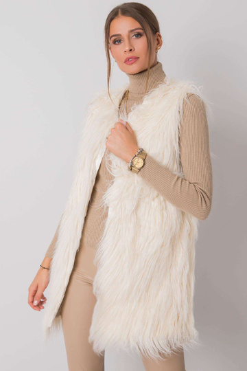 Ecru kožešinová vesta Rafael