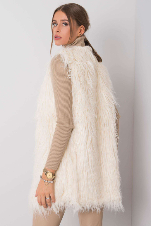 Ecru kožešinová vesta Rafael