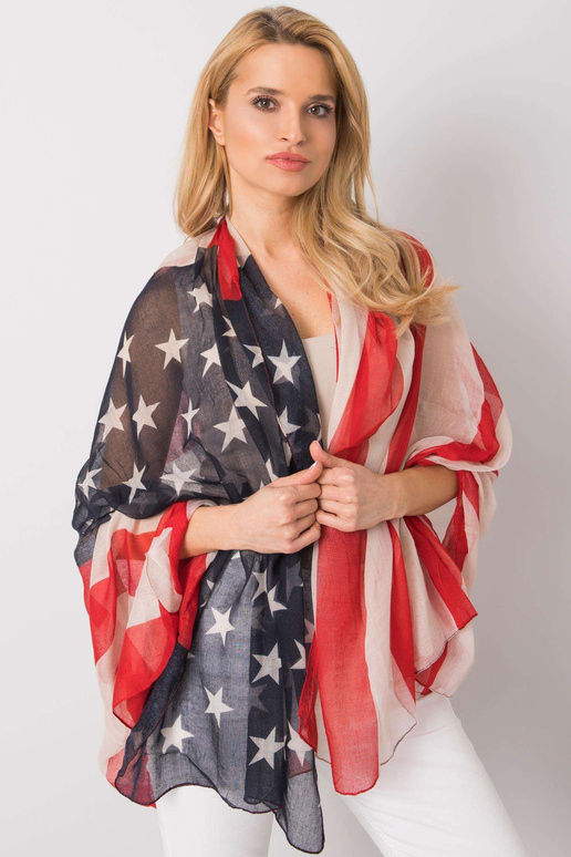 Červená a béžová zavinovačka s potiskem