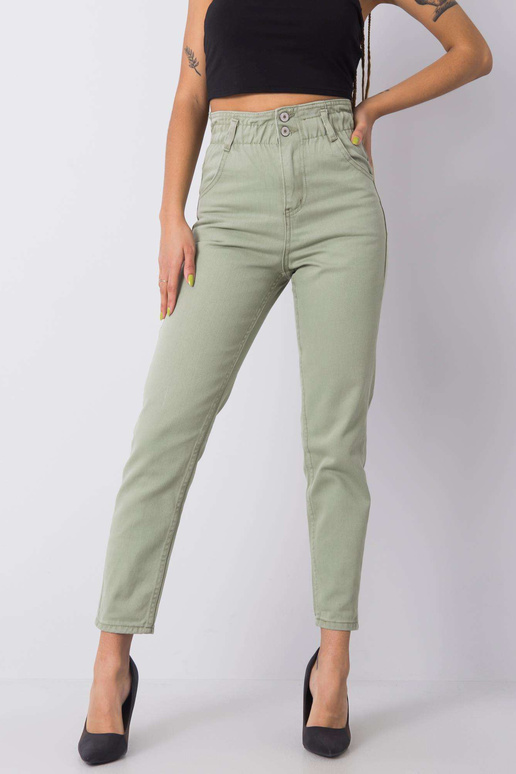 Khaki džíny s vysokým pasem Beatrix...
