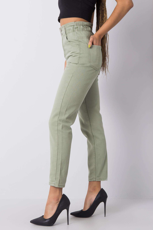 Khaki džíny s vysokým pasem Beatrix...