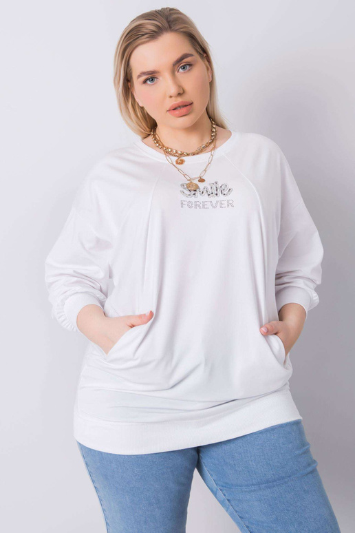 Bílá nadměrná halenka s aplikací Messina