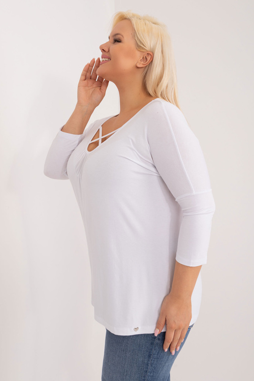 Bílá plus size halenka s viskózou Mariel