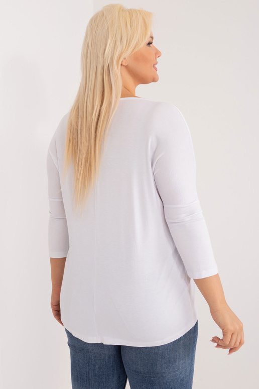 Bílá plus size halenka s viskózou Mariel