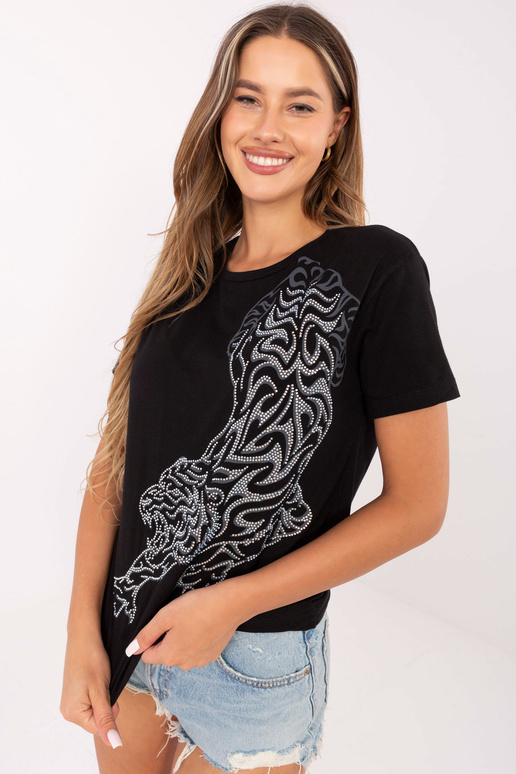 Černé tričko s potiskem Mabel Černé tričko s potiskem Mabel