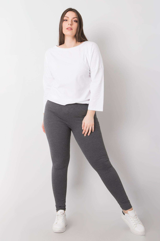 Tmavě šedé Melange Plus Size Bavlněné...