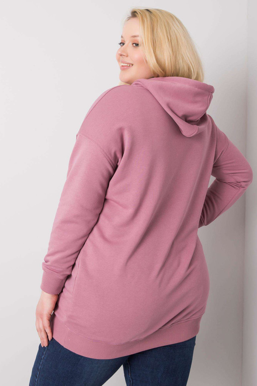 Mikina Dirty Pink Plus Size s kapucí...