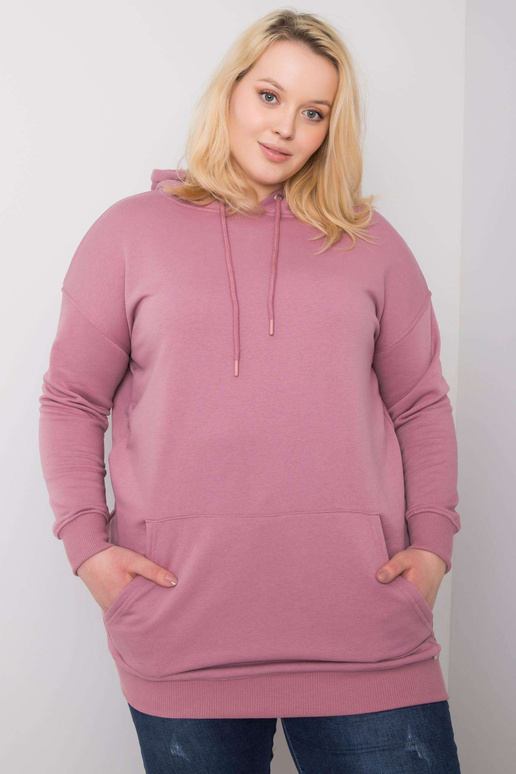 Mikina Dirty Pink Plus Size s kapucí...