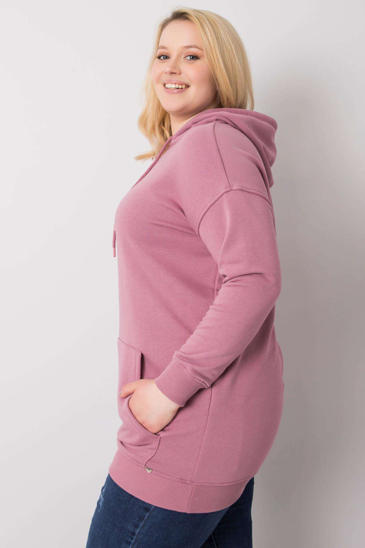 Mikina Dirty Pink Plus Size s kapucí...