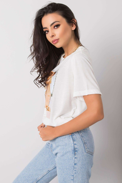 Bílé dámské bavlněné tričko Lynda Bílé dámské bavlněné tričko Lynda