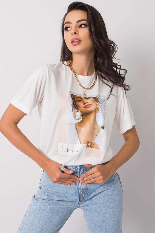 Bílé dámské bavlněné tričko Lynda Bílé dámské bavlněné tričko Lynda