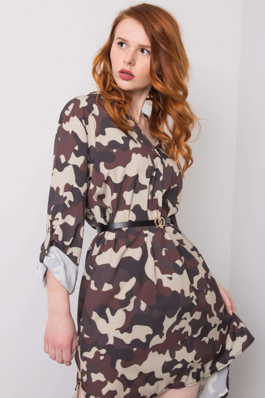 Béžové a hnědé maskáčové šaty Blaise Béžové a hnědé maskáčové šaty Blaise