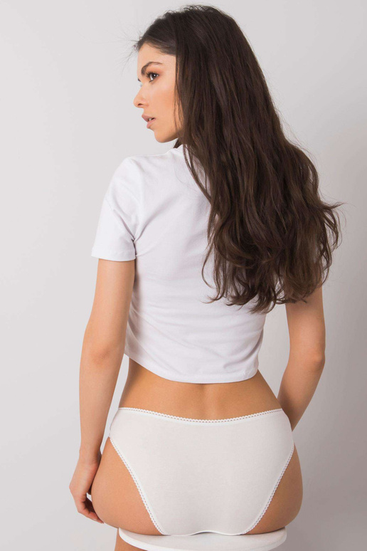 Ecru dámské slipy s krajkou