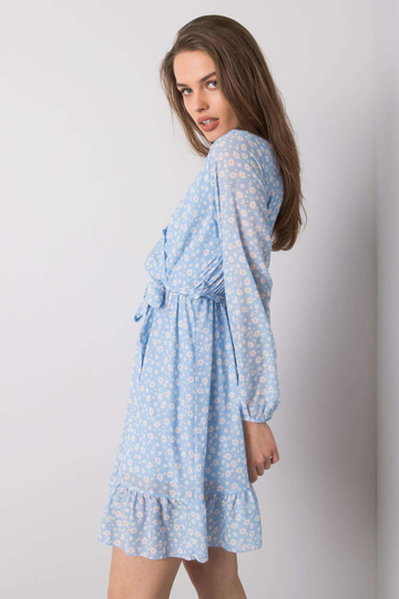 Modré šaty s volánem Eunika...