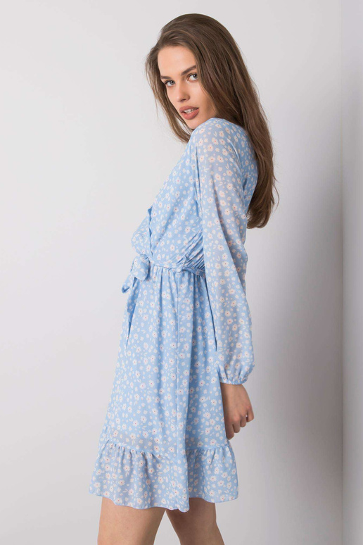 Modré šaty s volánem Eunika OCH BELLA