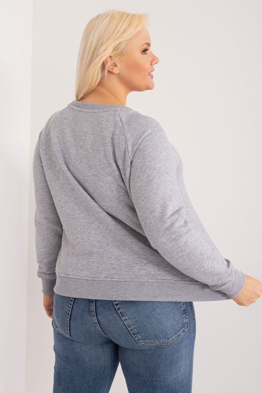 Šedá bavlněná mikina velikosti plus...