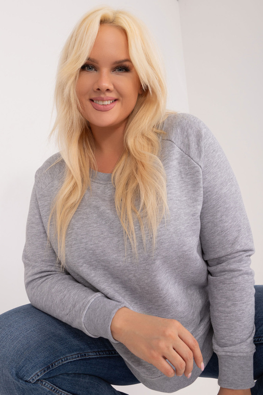 Šedá bavlněná mikina velikosti plus...