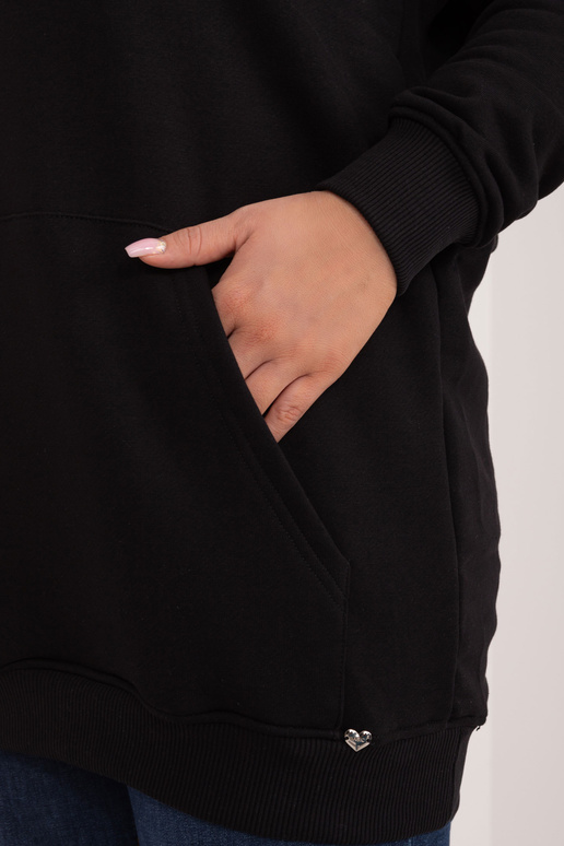 Černá mikina Luna s kapucí