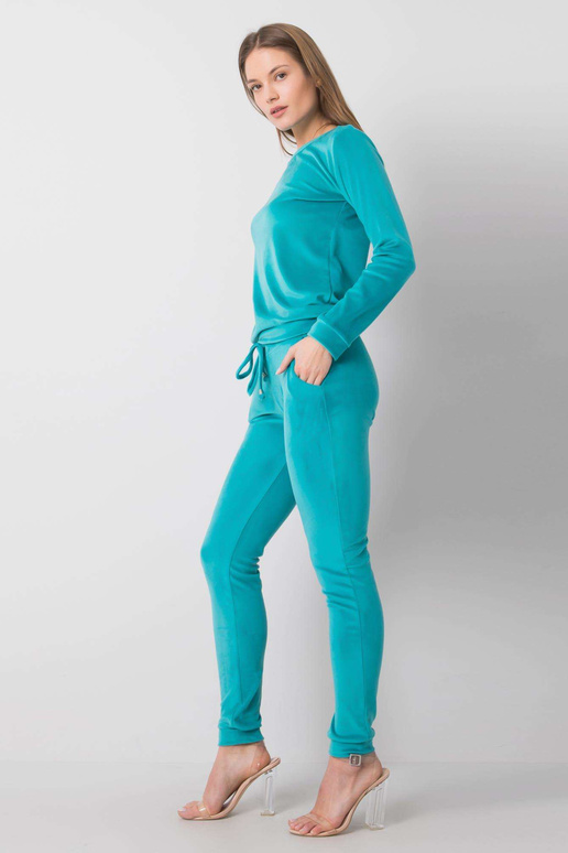 Tyrkysový velurový set Clarisa RUE PARIS