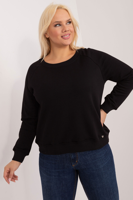 Donna černá plus size bavlněná mikina