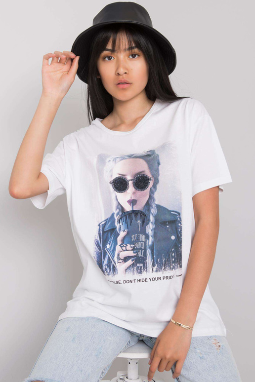 Bílé tričko s potiskem Kemmy Bílé tričko s potiskem Kemmy