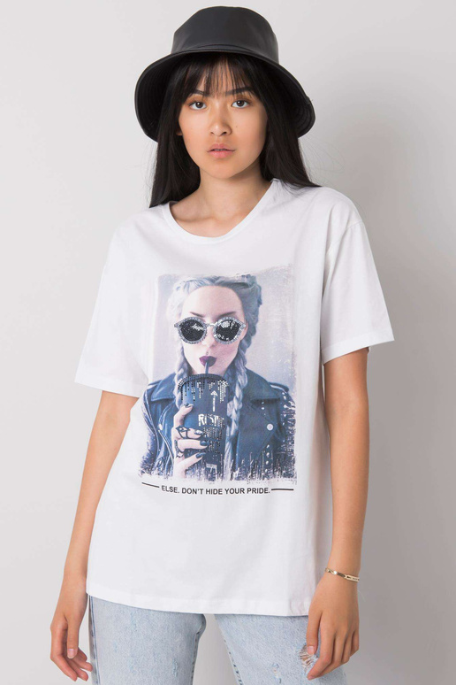 Bílé tričko s potiskem Kemmy Bílé tričko s potiskem Kemmy