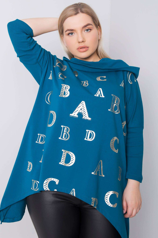 Mořská mikina s kapucí Aina Plus Size