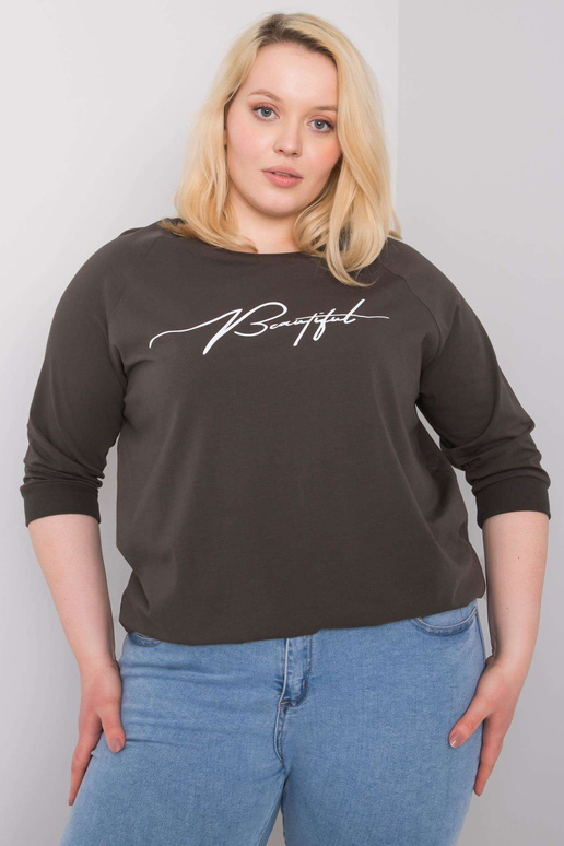 Tmavá khaki halenka s nápisem Rosie