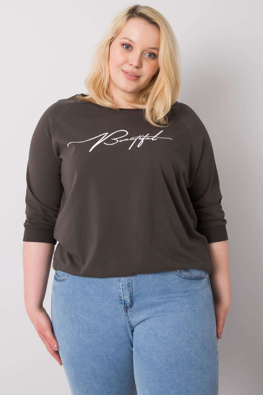 Tmavá khaki halenka s nápisem Rosie