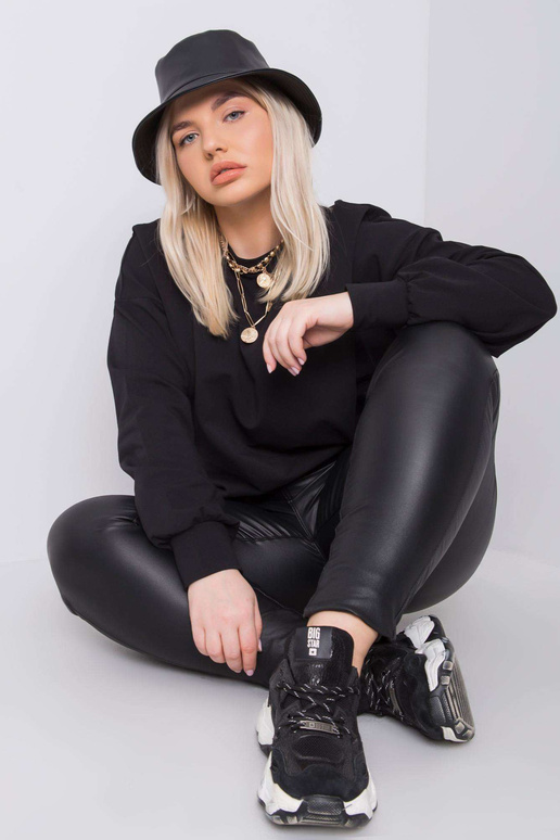 Černá mikina větší velikosti Florentia