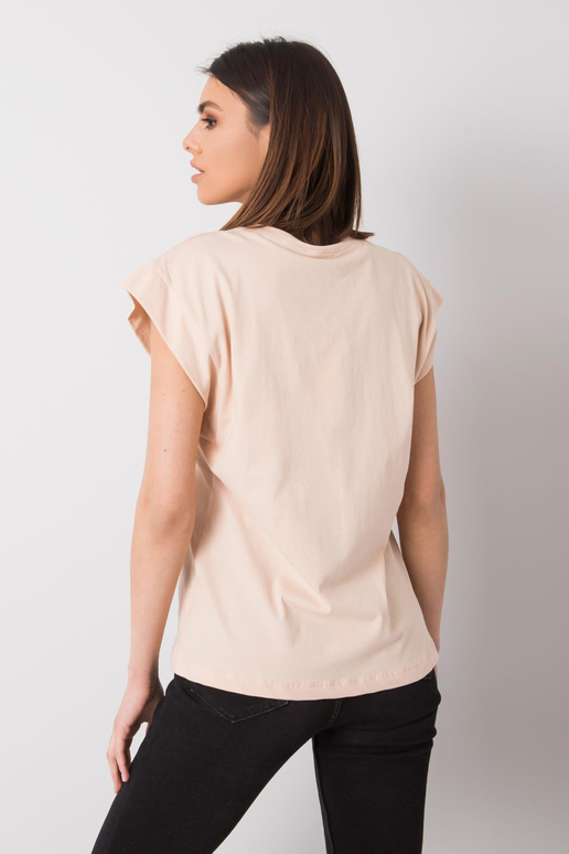 Broskvové tričko s potiskem Ciara RUE...