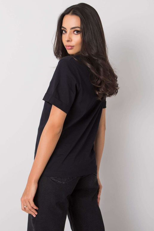 Černé bavlněné tričko Guida Černé bavlněné tričko Guida