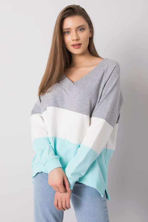 Šedo-mint mikina Lotta RUE PARIS