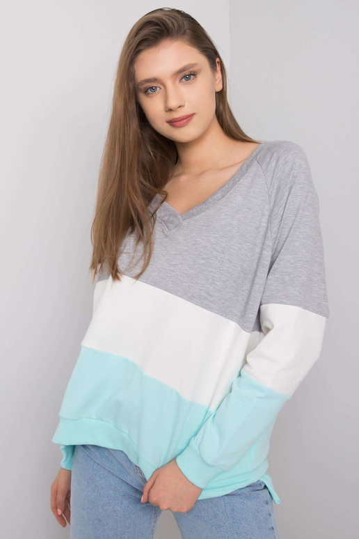 Šedo-mint mikina Lotta RUE PARIS