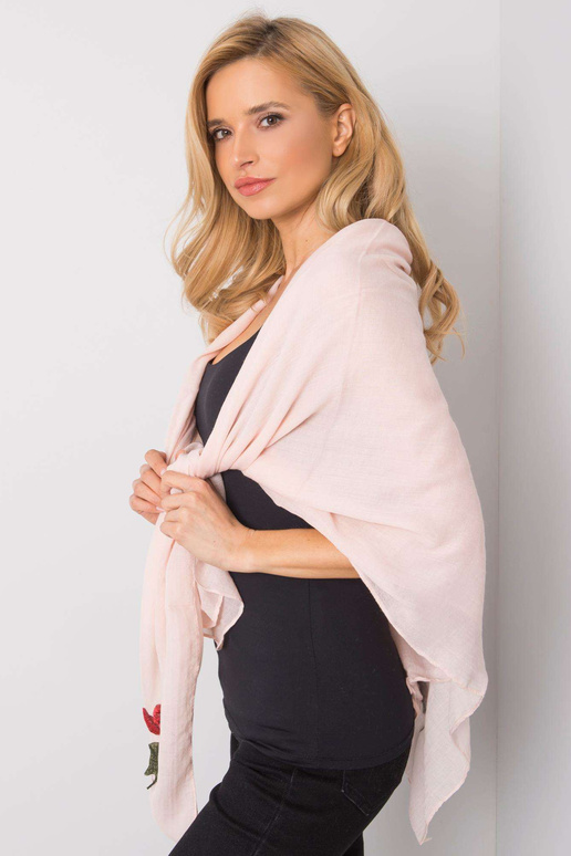 Světle růžový pléd s květinovými proužky