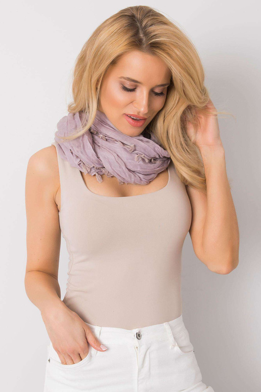 Světle fialový šátek s třásněmi