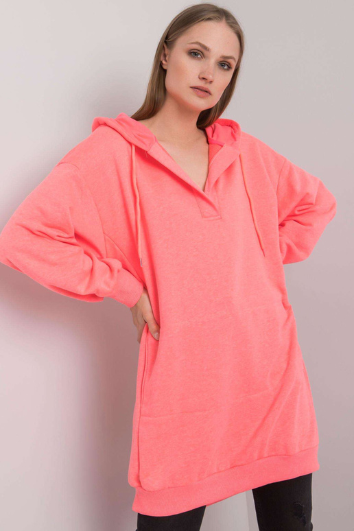 Fluo růžová mikina s kapucí Olive