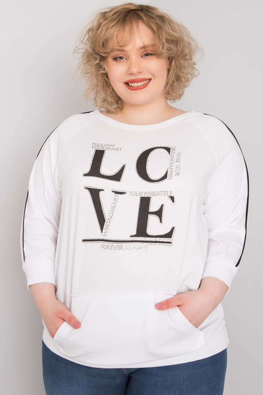 Bílá nadměrná halenka s kapsou Meg