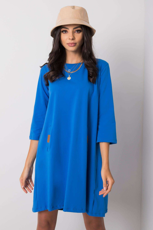 Tmavě modré šaty Dalenne s kulatým...