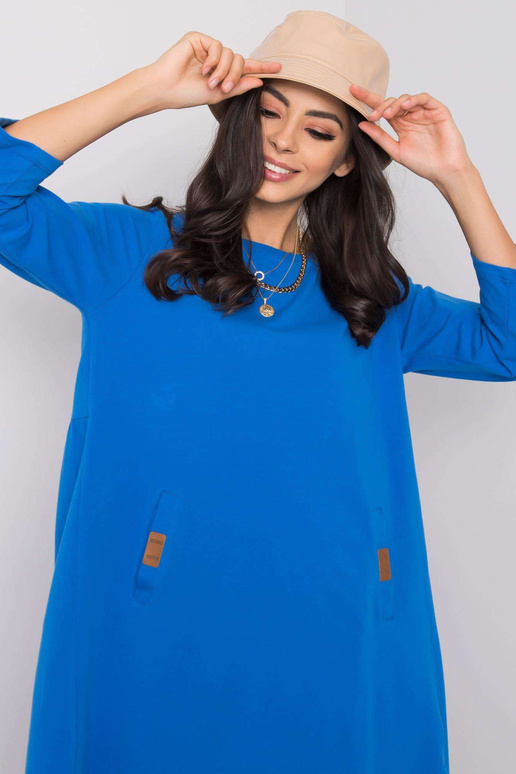 Tmavě modré šaty Dalenne s kulatým...