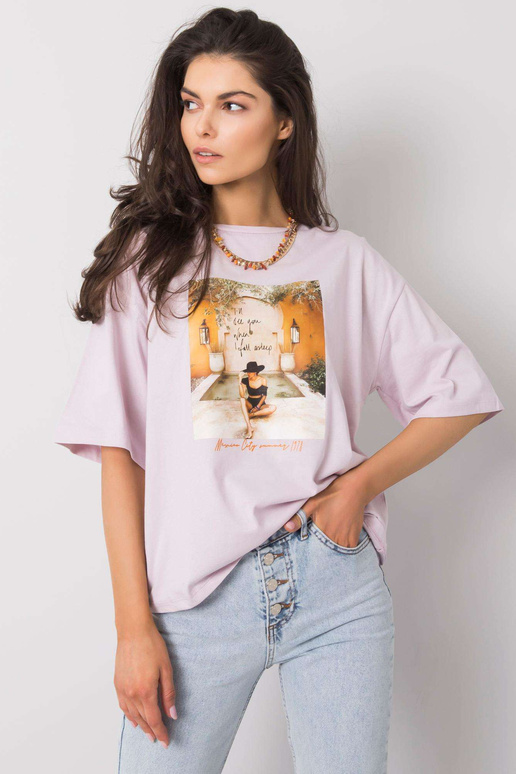 Lilac tričko pro ženy s potiskem Morris Lilac tričko pro ženy s potiskem Morris
