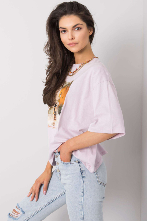 Lilac tričko pro ženy s potiskem Morris Lilac tričko pro ženy s potiskem Morris