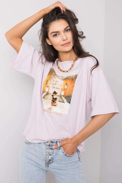Lilac tričko pro ženy s potiskem Morris Lilac tričko pro ženy s potiskem Morris