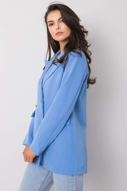 Modrá bunda pro ženy Luiza OCH BELLA Modrá bunda pro ženy Luiza OCH BELLA